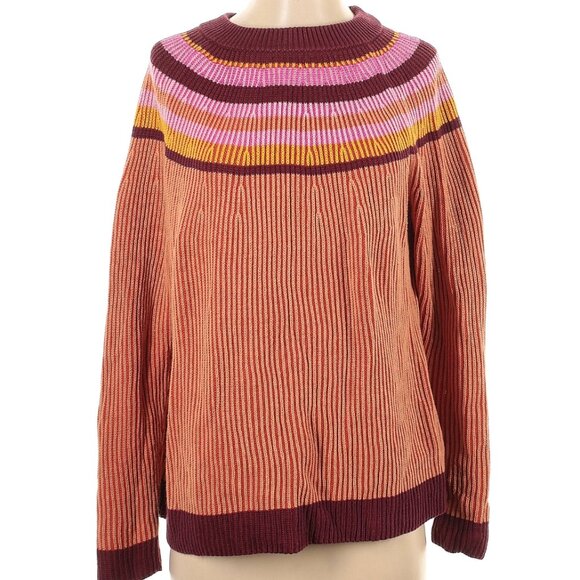 🦋 Land's End Drifter Vintage Fair Isle Knit Sweater Size Medium 🦋 - Picture 1 of 2